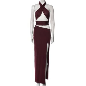 Aya Muse | Dresses | Aya Muse Burgundy Cut Out Halter Neck Maxi Dress 785  New With Tags | Poshmark